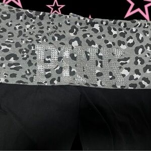PINK Victoria's Secret Kids Leopard Print fold over Leggings - yoga pants